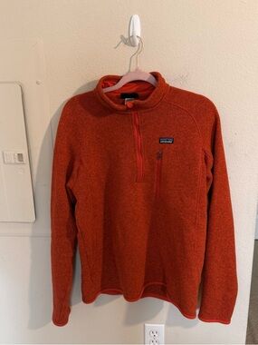 Patagonia Better Sweater 1/4 Zip Pullover Mens M Orange Fleece Jacket
